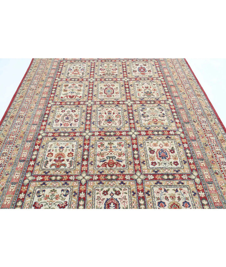 Afghan Bakhtiari Rug 6' 10" x 9' 7" Hand-Knotted | No. AT81720