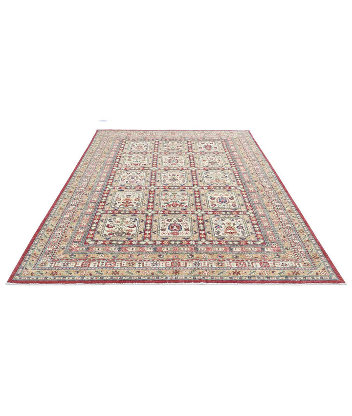 Afghan Bakhtiari Rug 6' 10" x 9' 7" Hand-Knotted | No. AT81720