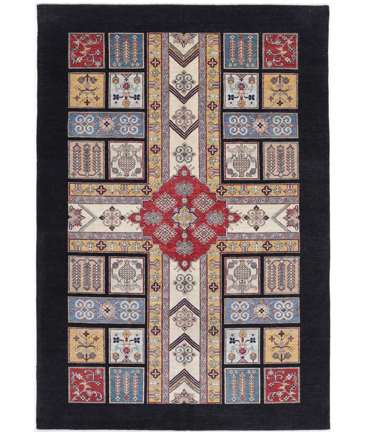 Afghan Bakhtiari Rug 6' 7" x 9' 7" Hand-Knotted | No. AT47744