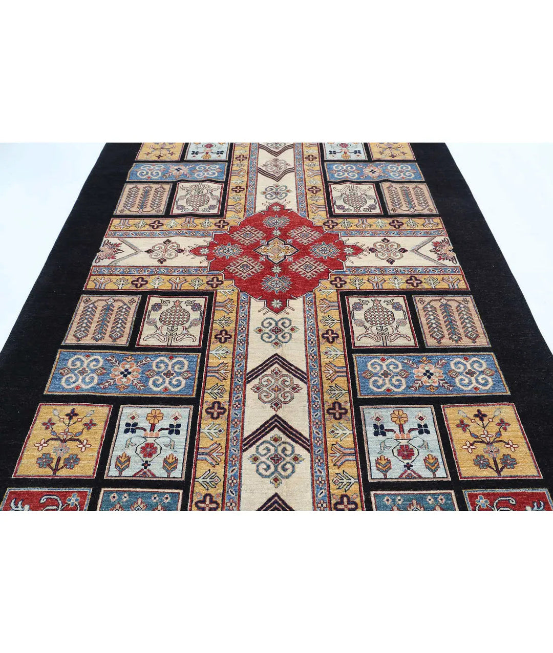 Afghan Bakhtiari Rug 6' 7" x 9' 7" Hand-Knotted | No. AT47744