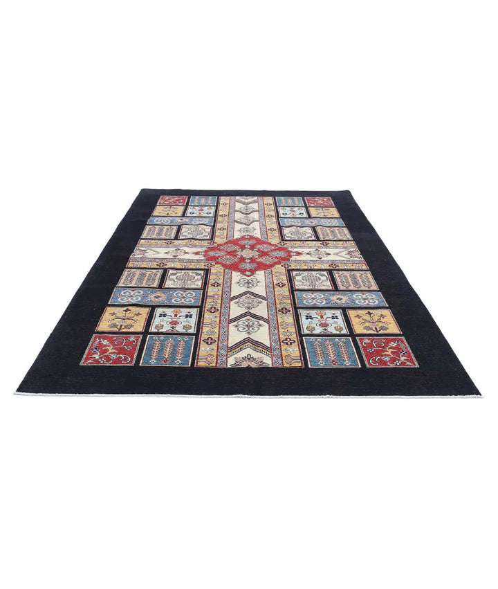 Afghan Bakhtiari Rug 6' 7" x 9' 7" Hand-Knotted | No. AT47744