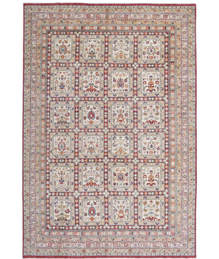 Afghan Bakhtiari Rug 7' 10" x 11' 5" Hand-Knotted | No. AT86496