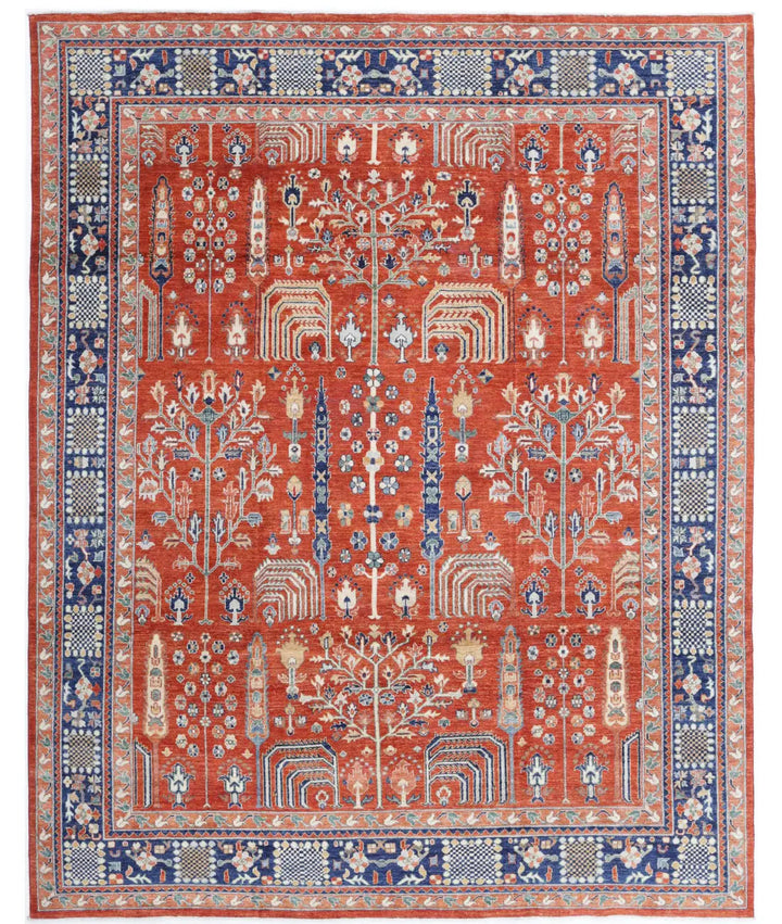 Afghan Bakshaish Rug 7' 9" x 9' 11" Hand-Knotted | No. AT57142