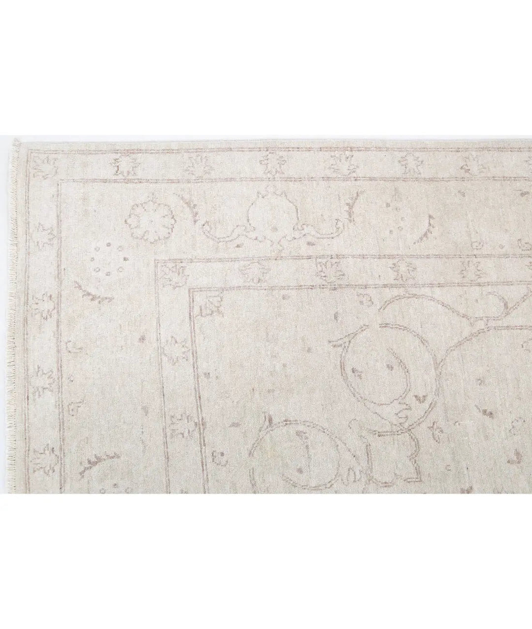 Ivory Afghan Serenity Rug 5' 11" x 9' 4" Hand-Knotted | No. AT60319