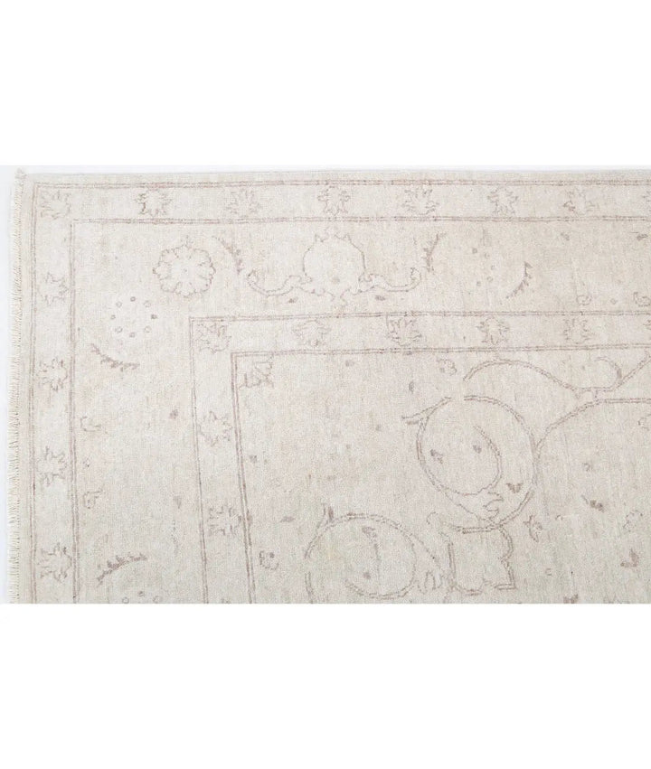 Ivory Afghan Serenity Rug 5' 11" x 9' 4" Hand-Knotted | No. AT60319