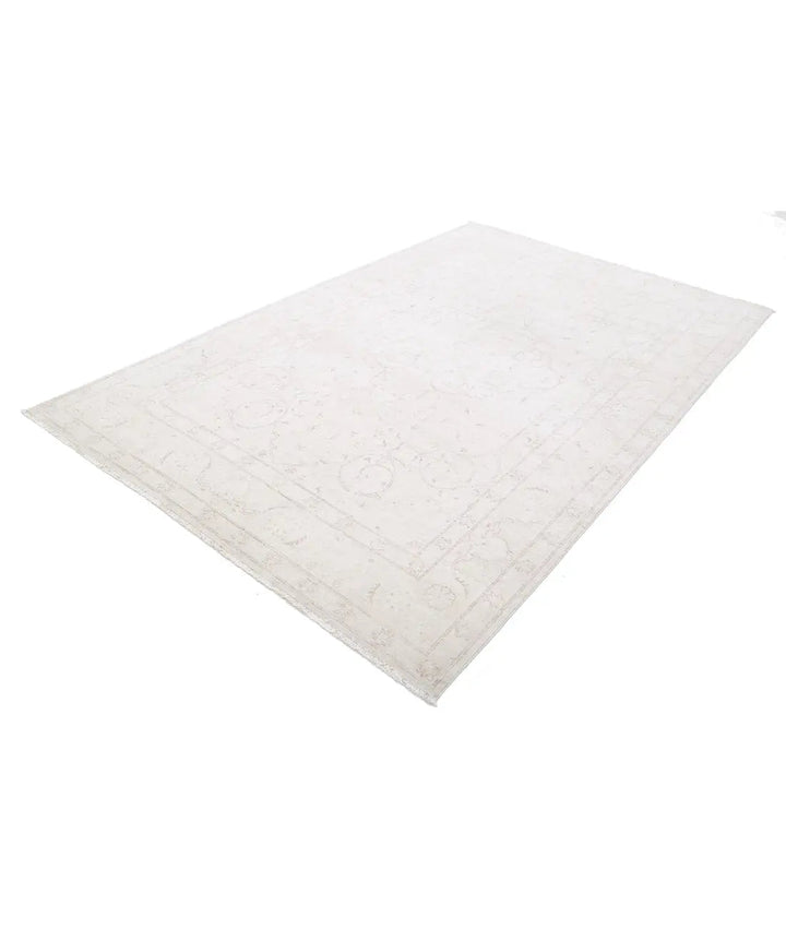 Ivory Afghan Serenity Rug 5' 11" x 9' 4" Hand-Knotted | No. AT60319
