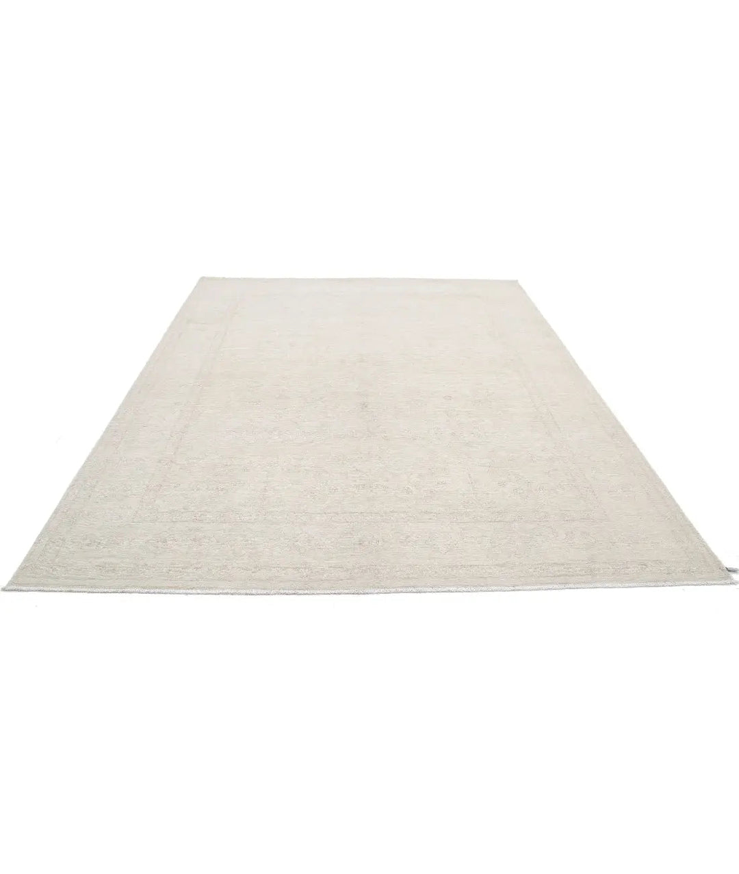 Ivory Afghan Serenity Rug 7' 10" x 9' 9" Hand-Knotted | No. AT25612