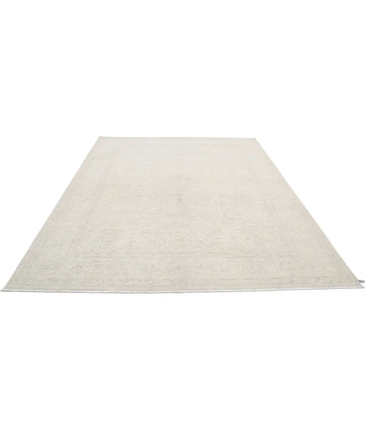 Ivory Afghan Serenity Rug 7' 10" x 9' 9" Hand-Knotted | No. AT25612
