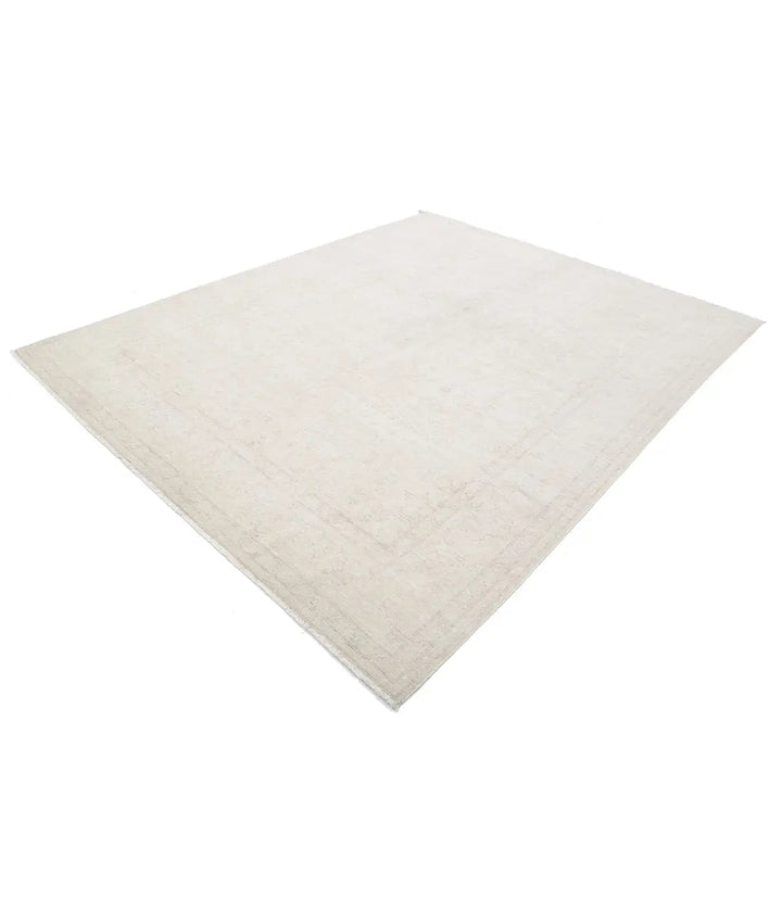 Ivory Afghan Serenity Rug 7' 10" x 9' 9" Hand-Knotted | No. AT25612