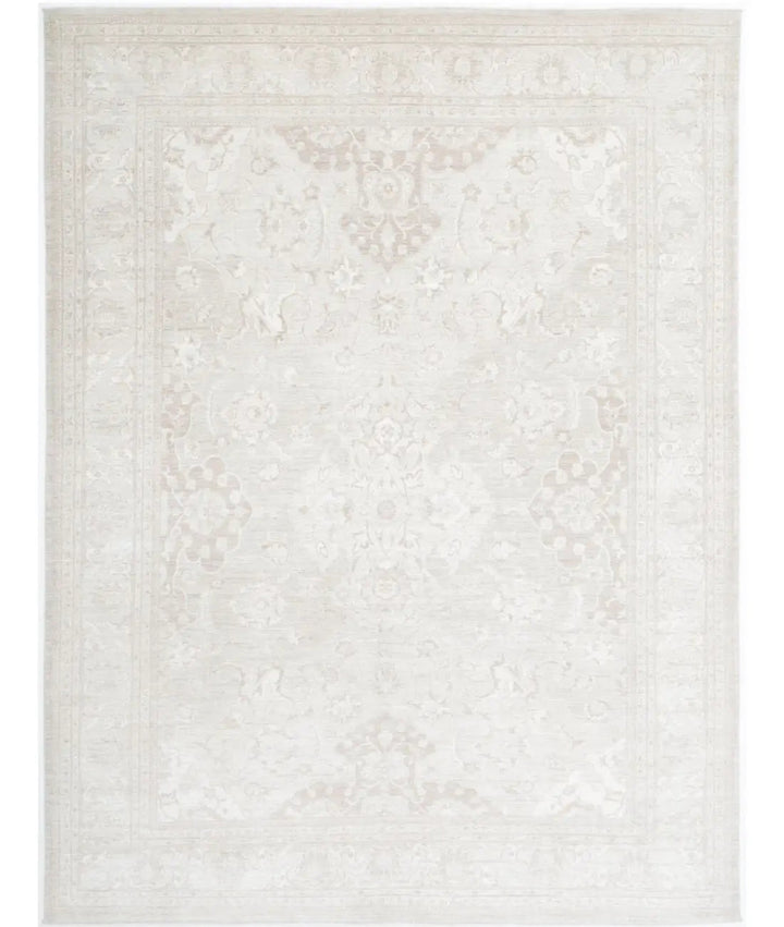 Ivory Afghan Serenity Rug 8' 10" x 11' 8" Hand-Knotted | No. AT90910