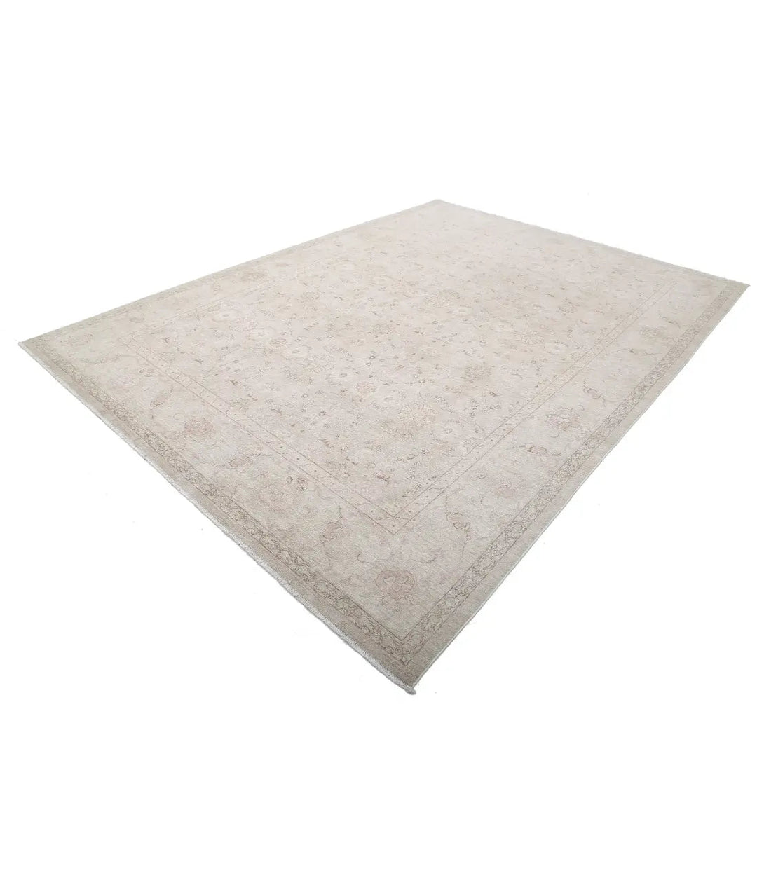 Ivory Afghan Serenity Rug 8' 10" x 12' 1" Hand-Knotted | No. AT22313