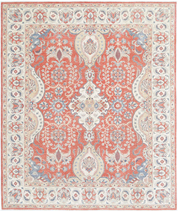 Hand Knotted Fine Ziegler Wool Rug 7' 9" x 9' 5" - No. AT28692