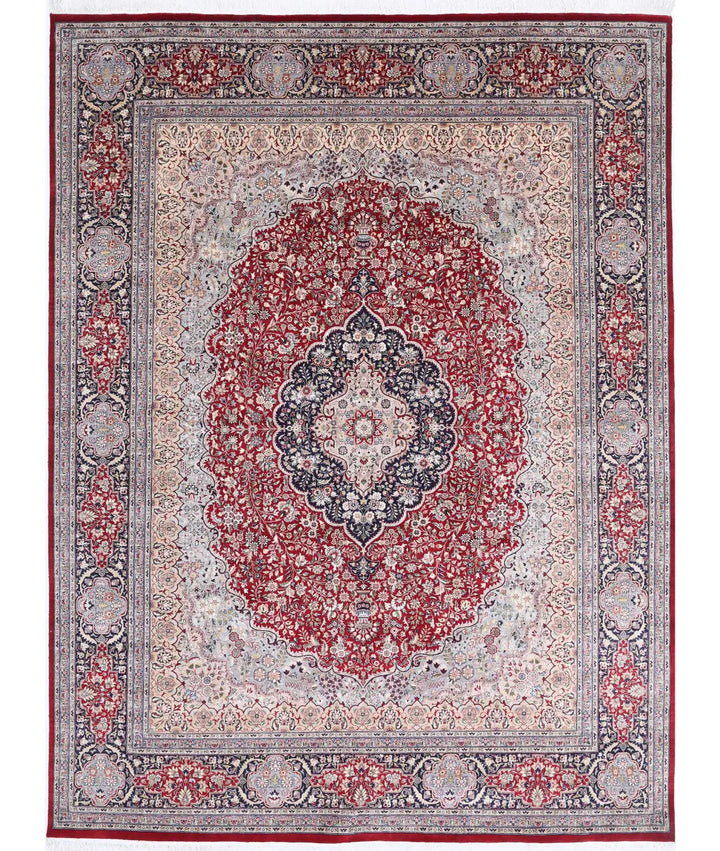 Red Pakistani Oriental Rug 9' 1" x 12' 1" Hand-Knotted | No. AT48679