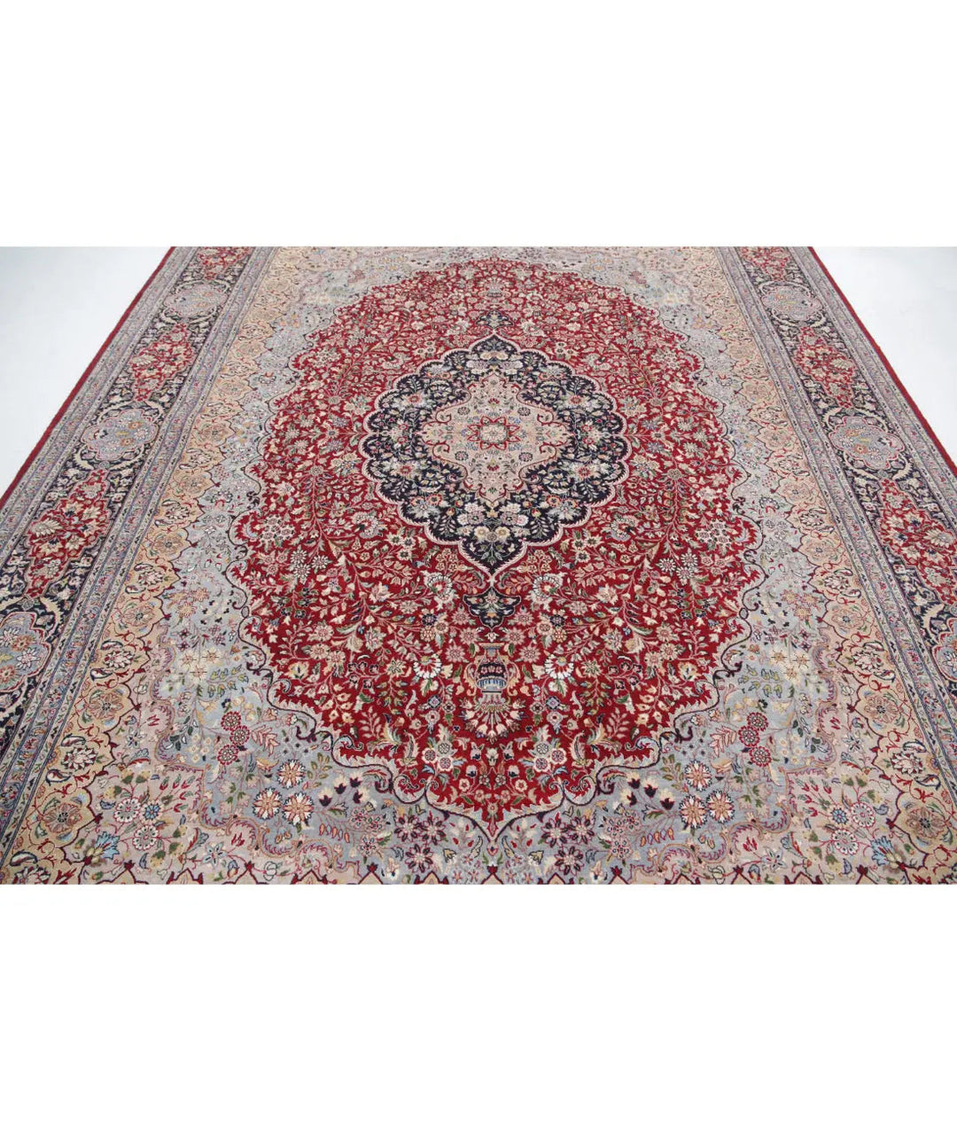 Red Pakistani Oriental Rug 9' 1" x 12' 1" Hand-Knotted | No. AT48679