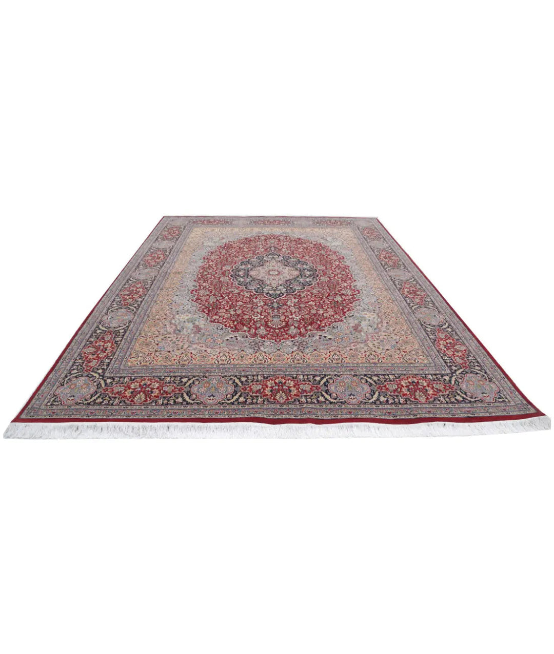 Red Pakistani Oriental Rug 9' 1" x 12' 1" Hand-Knotted | No. AT48679