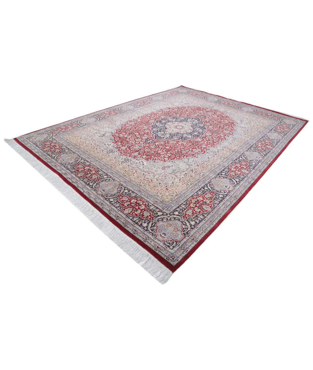 Red Pakistani Oriental Rug 9' 1" x 12' 1" Hand-Knotted | No. AT48679