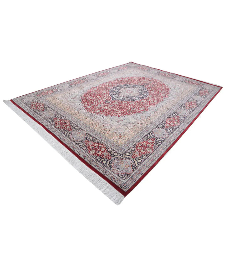 Red Pakistani Oriental Rug 9' 1" x 12' 1" Hand-Knotted | No. AT48679