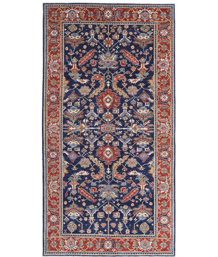 Afghan Heriz Rug 6' 2" x 12' 7" Hand-Knotted | No. AT68748