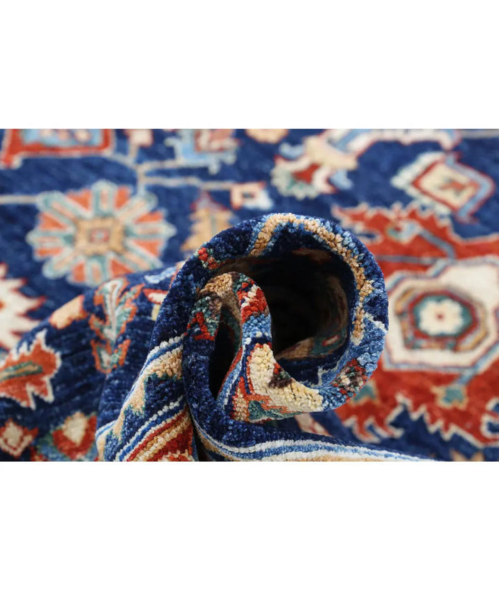 Afghan Heriz Rug 6' 2" x 12' 7" Hand-Knotted | No. AT68748