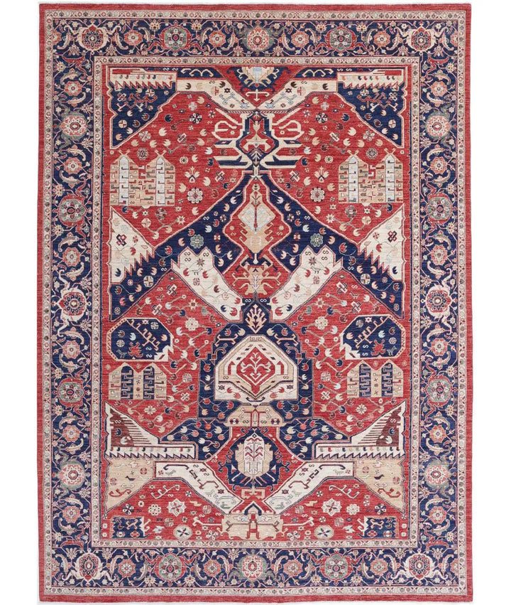 Afghan Heriz Rug 10' 0" x 13' 0" Hand-Knotted | No. AT25687