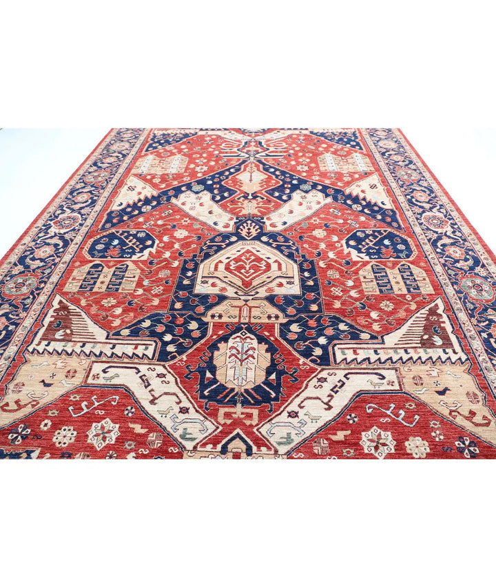 Afghan Heriz Rug 10' 0" x 13' 0" Hand-Knotted | No. AT25687