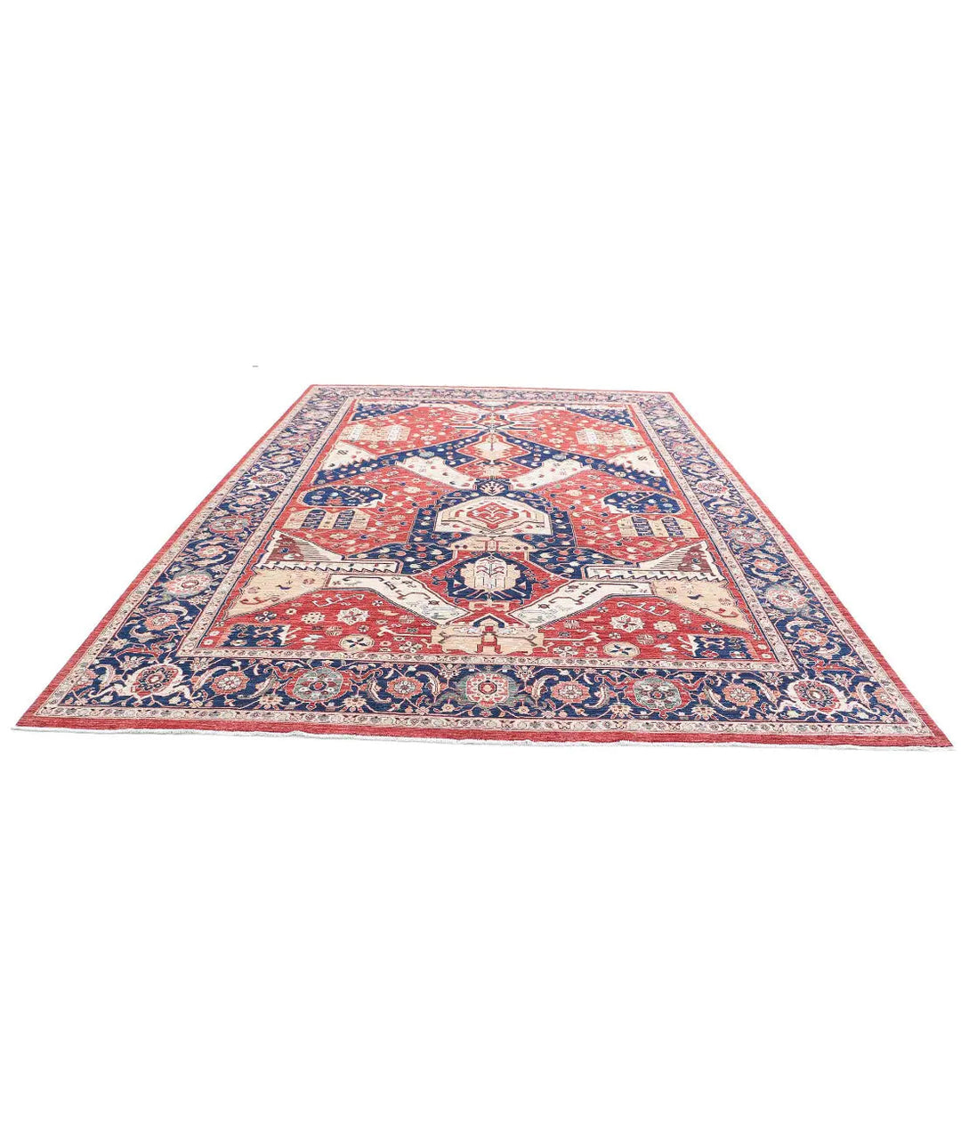 Afghan Heriz Rug 10' 0" x 13' 0" Hand-Knotted | No. AT25687