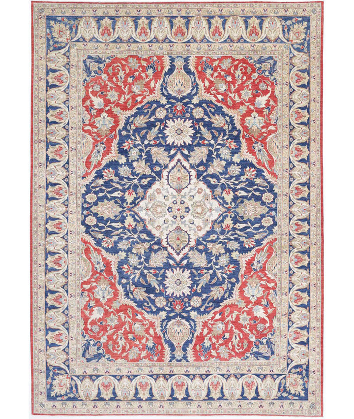 Afghan Heriz Rug 9' 11" x 13' 11" Hand-Knotted | No. AT65798