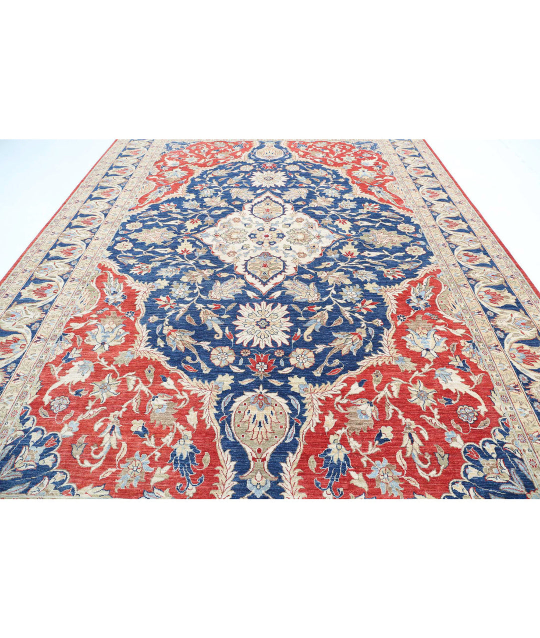 Afghan Heriz Rug 9' 11" x 13' 11" Hand-Knotted | No. AT65798