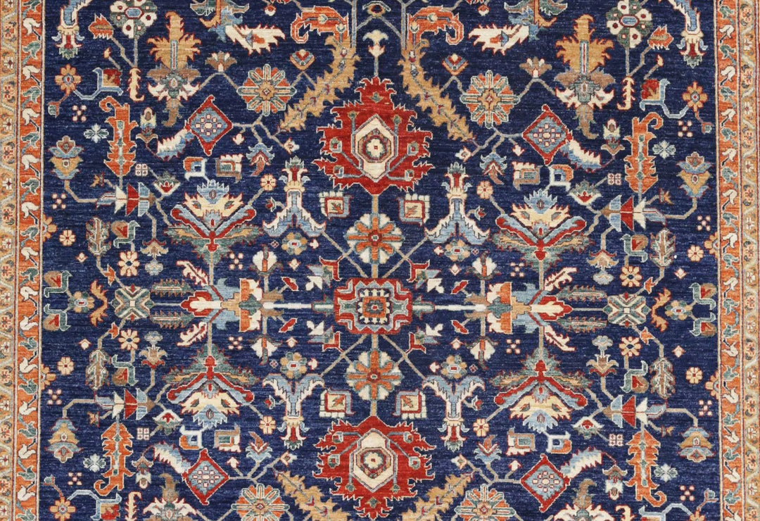 Afghan Heriz Rug 9' 11" x 13' 11" Hand-Knotted | No. AT13511