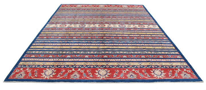 Afghan Khurjeen Rug 9' 0" x 11' 7" Hand-Knotted | No. AT64967