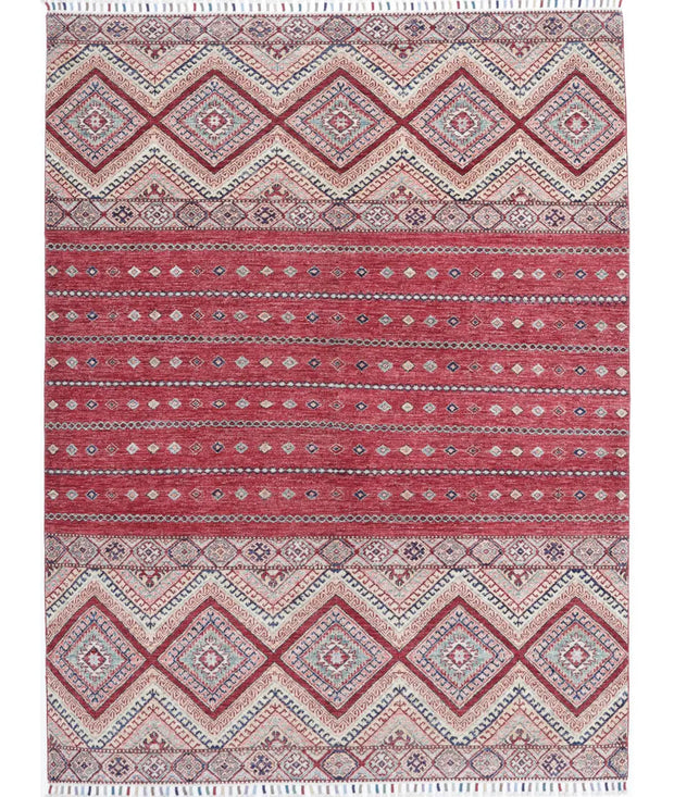 Hand Knotted Khurjeen Wool Rug 5' 6" x 7' 6" - No. AT49568