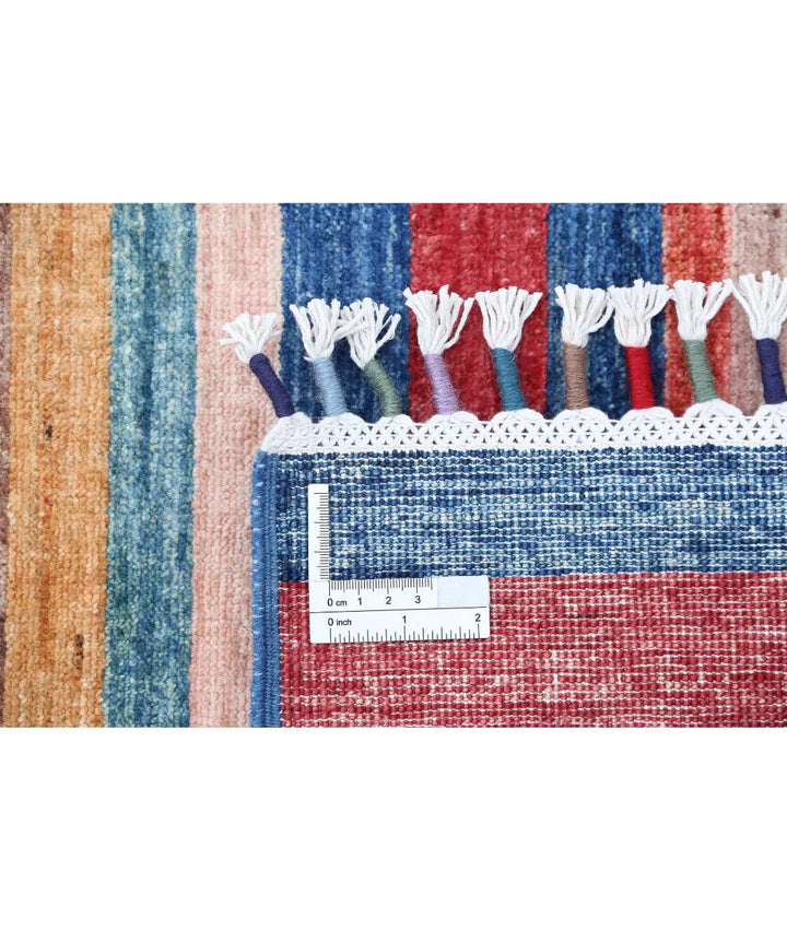 Blue Afghan Khurjeen Rug 5' 7" x 7' 10" Hand-Knotted | No. AT71015