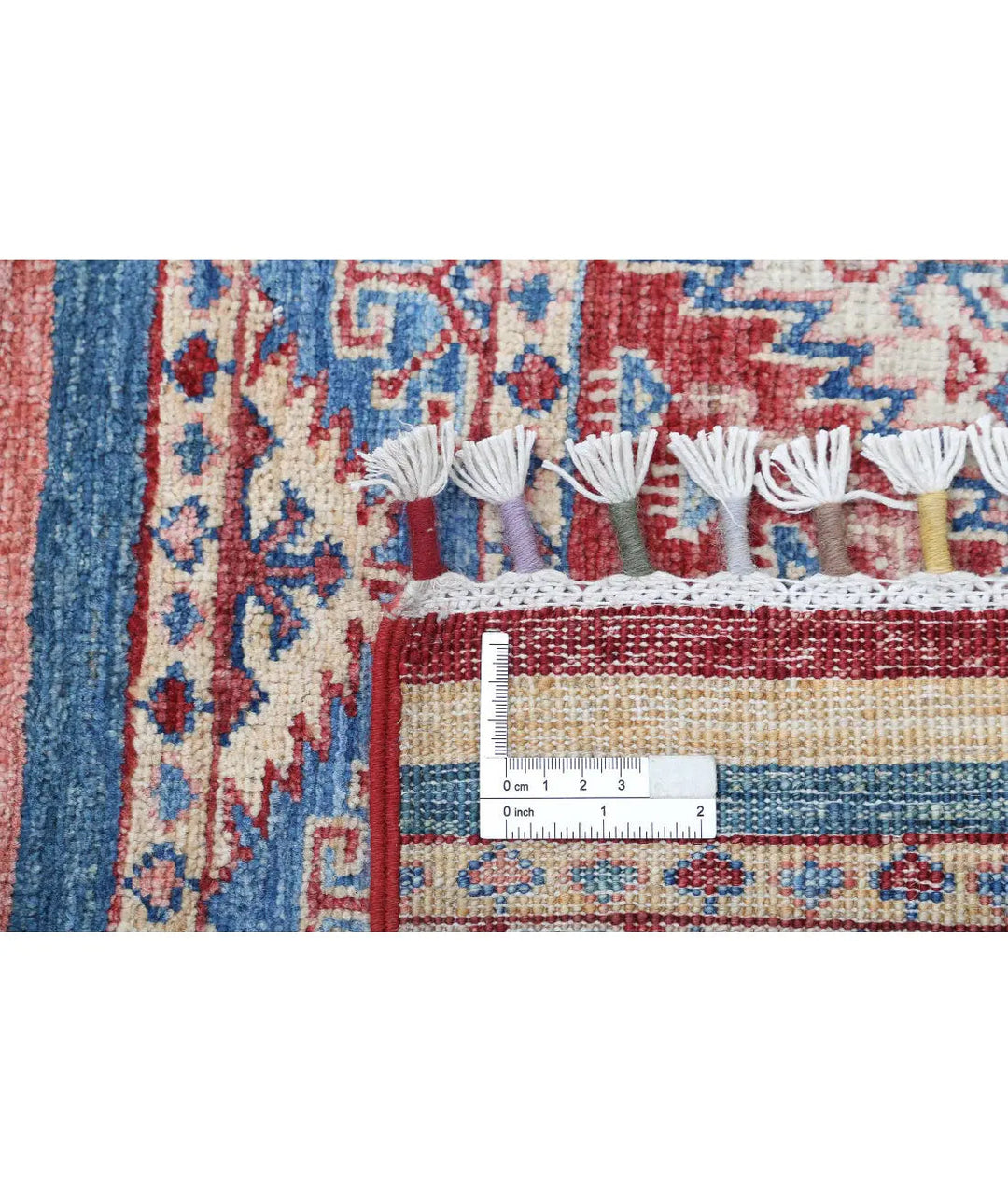 Red Afghan Khurjeen Rug 5' 8" x 7' 8" Hand-Knotted | No. AT23060