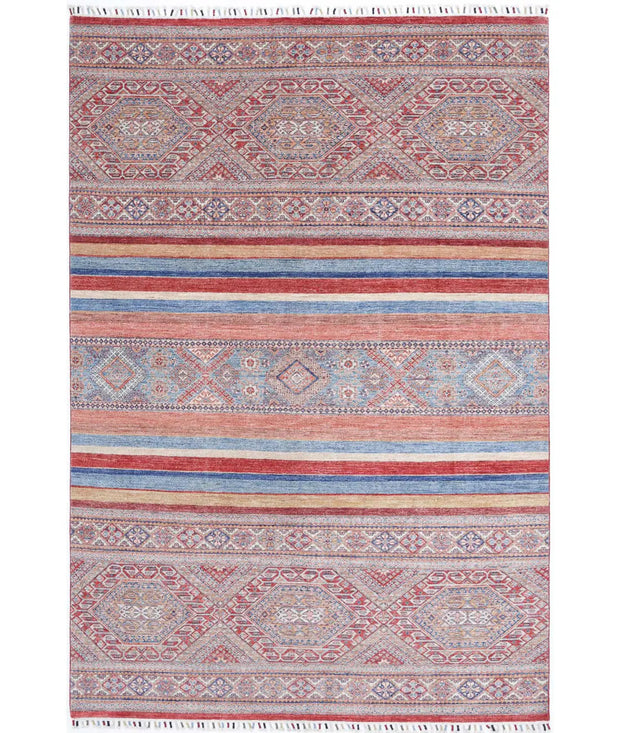 Hand Knotted Khurjeen Wool Rug 6' 7" x 9' 7" - No. AT10012