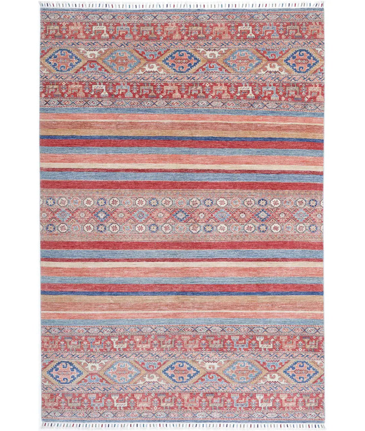 Afghan Khurjeen Rug 6' 7" x 9' 9" Hand-Knotted | No. AT64614