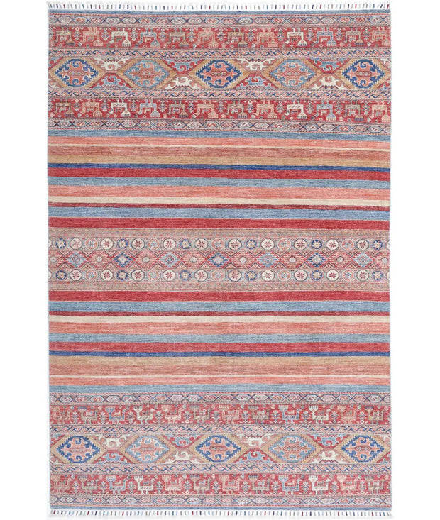 Hand Knotted Khurjeen Wool Rug 6' 7" x 9' 9" - No. AT64614