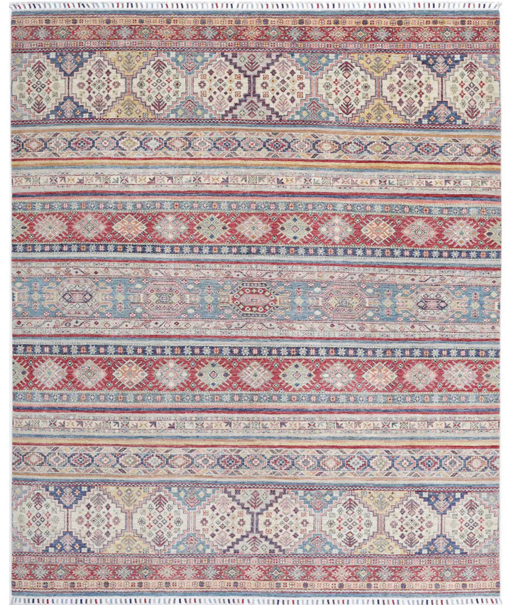 Afghan Khurjeen Rug 7' 10" x 9' 7" Hand-Knotted | No. AT61785