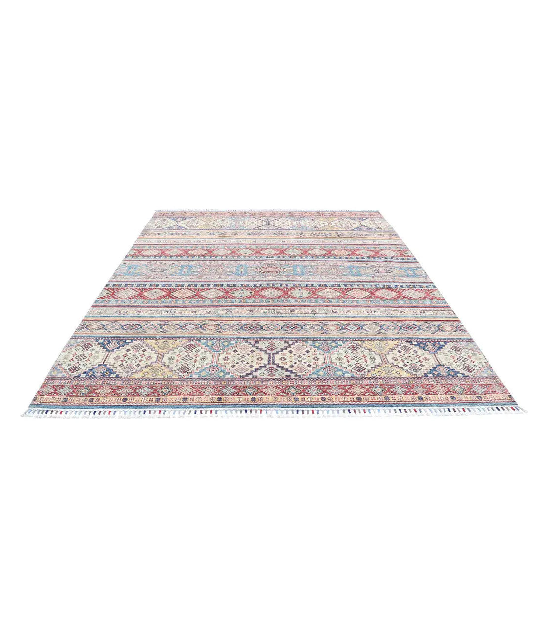 Afghan Khurjeen Rug 7' 10" x 9' 7" Hand-Knotted | No. AT61785