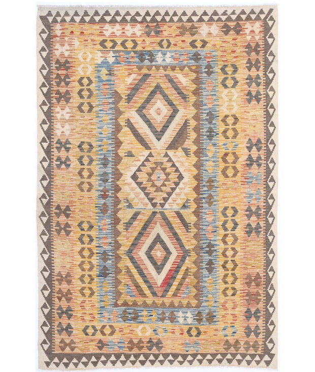 Hand Woven Maimana Kilim Wool Kilim Rug 5' 0" x 7' 8" - No. AT80517