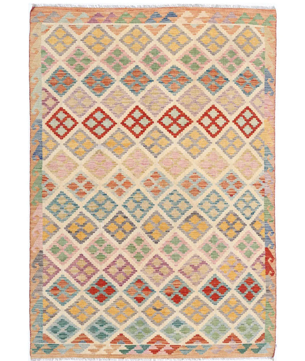 Hand Woven Maimana Kilim Wool Kilim Rug 5' 4" x 7' 11" - No. AT33103