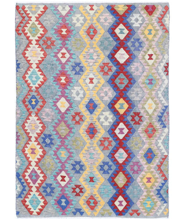 Hand Woven Maimana Kilim Wool Kilim Rug 5' 5" x 7' 8" - No. AT69239