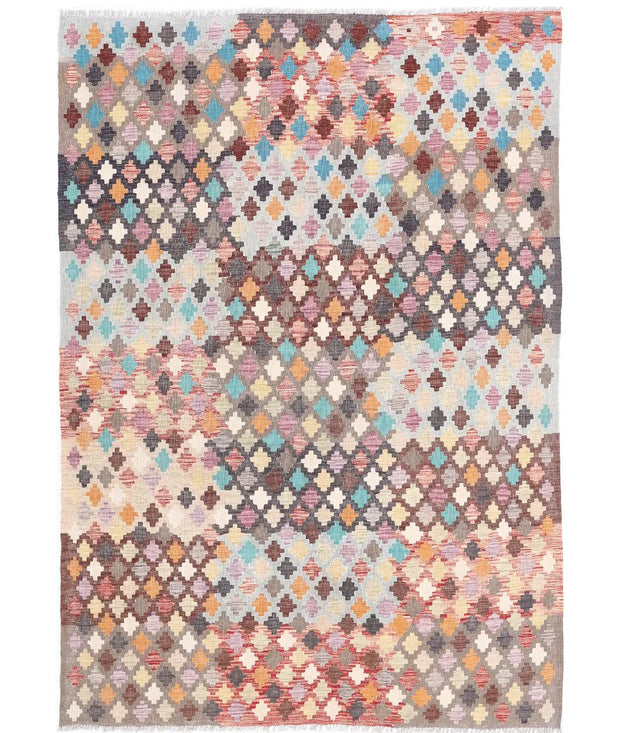 Hand Woven Maimana Kilim Wool Kilim Rug 5' 6" x 7' 8" - No. AT71965