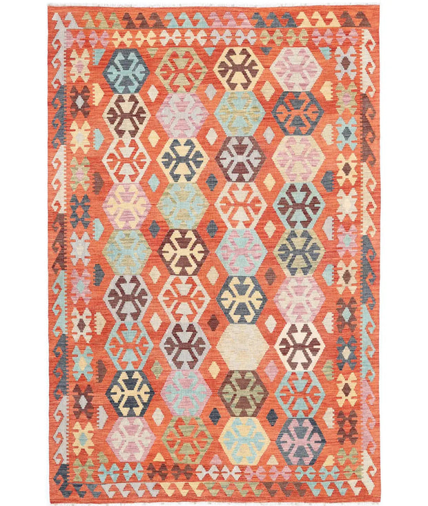 Hand Woven Maimana Kilim Wool Kilim Rug 6' 6" x 9' 8" - No. AT53950