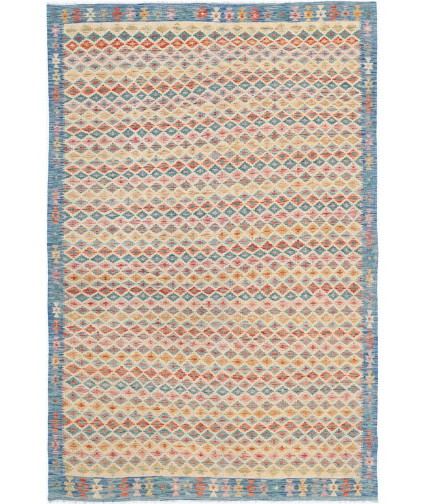Hand Woven Maimana Kilim Wool Kilim Rug 6' 8" x 10' 0" - No. AT65055