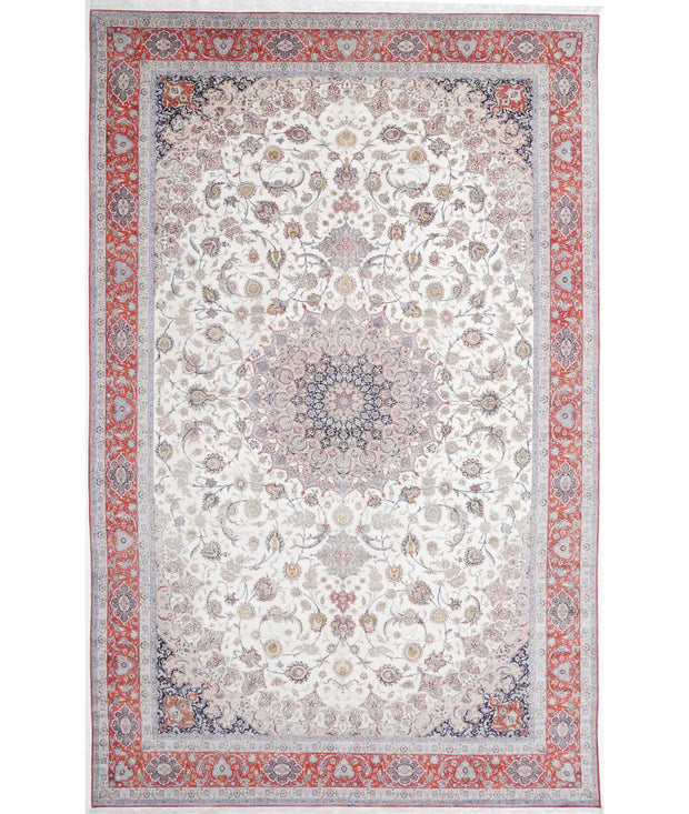 Hand Knotted Masterpiece Oriental Isfahan Wool & Silk Rug 12' 11" x 21' 1" - No. AT59847
