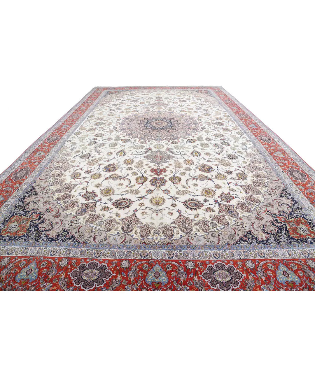 Afghan Isfahan Rug 12' 11" x 21' 1" Hand-Knotted | No. AT59847