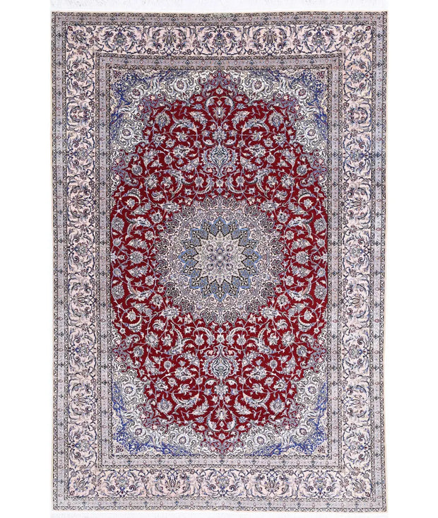 Hand Knotted Masterpiece Oriental Nain Wool & Silk Rug 6' 8" x 10' 0" - No. AT17841