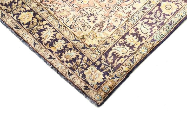 Blue Oriental Qum Rug 3'4" x 4'10" Hand-Knotted | No. AT10178