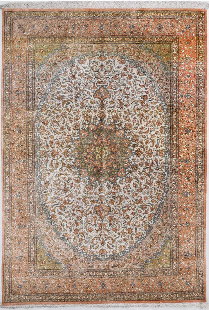 Afghan Qum Rug 4' 3" x 6' 5" Hand-Knotted | No. AT78245