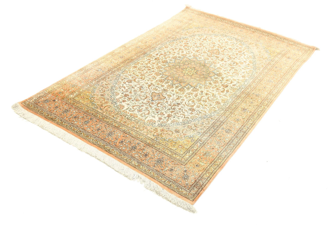 Afghan Qum Rug 4' 3" x 6' 5" Hand-Knotted | No. AT78245